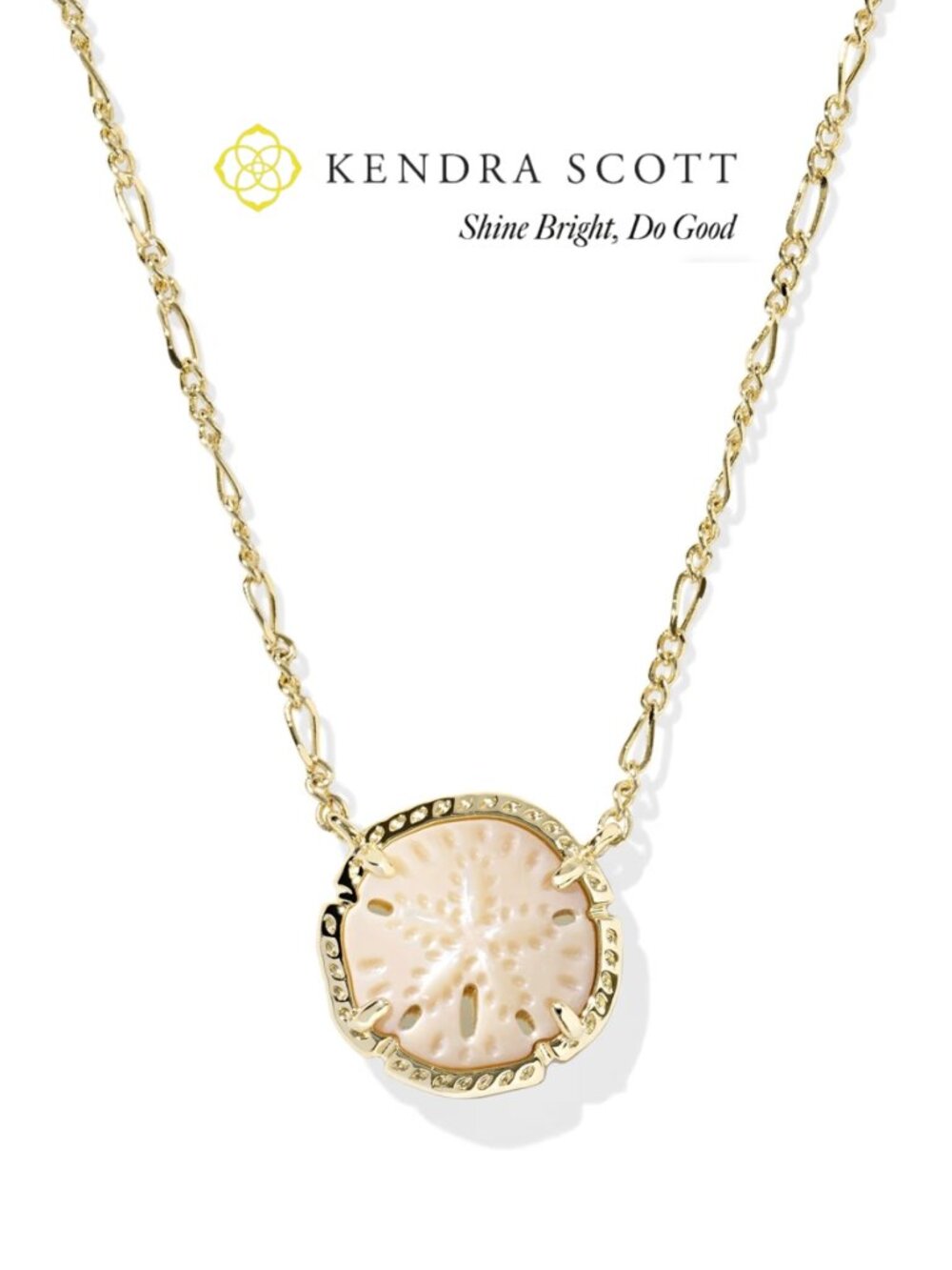 NWT Kendra Scott x Sand Dollar Gold Short Pendant Necklace